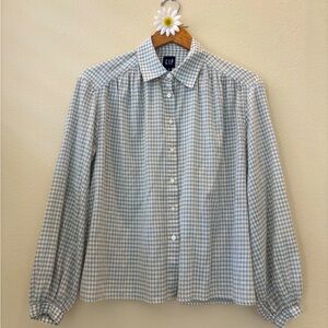 GAP Light Blue and Cream Checkered Shirt